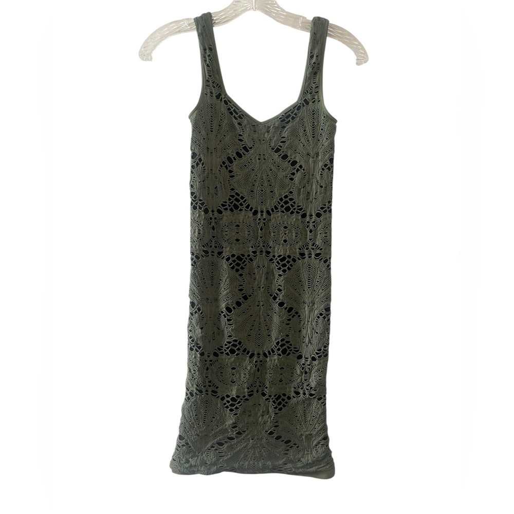 FREE PEOPLE INTIMATELY Sweetheart Bodycon Midi dress olive green black size XS/S